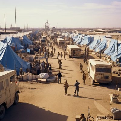 StockCake-Bustling Refugee Camp_1723889971