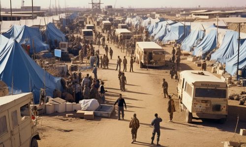 StockCake-Bustling Refugee Camp_1723889971